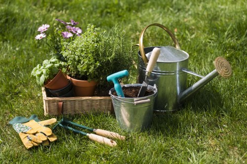 Garden lawn maintenance and edging work in Harmondsworth