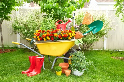 Seasonal garden maintenance in Harmondsworth featuring pruning and weed control